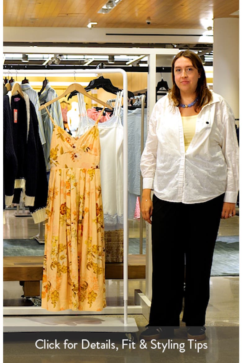 Floral Linen Blend Midi Dress video