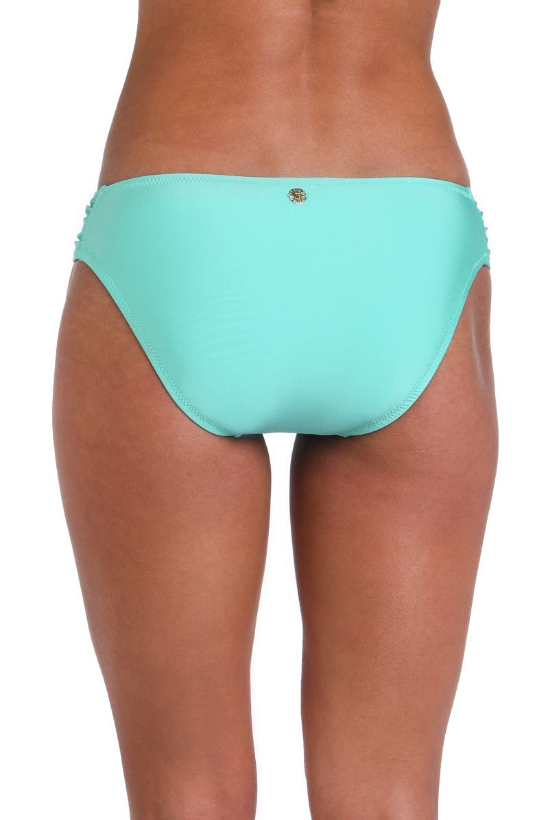 Sunshine 79 Solids Shirred Side Bikini Bottoms, Alternate, color, Seaglass