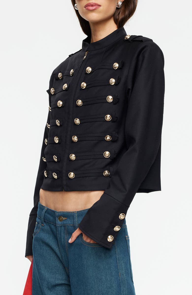 LIONESS Rush Hour Crop Jacket, Alternate, color, Onyx