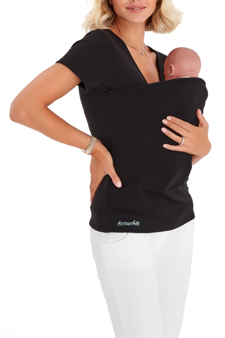 Hands Free Baby Carrier Maternity/Nursing Top, Alternate, color, BLACK