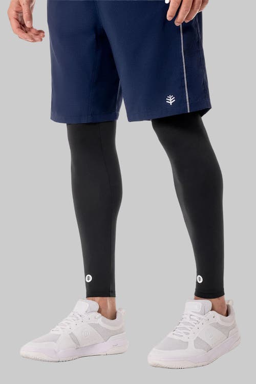 Coolibar Unisex Andros Maxshield Performance Leg Sleeves, Upf 50+ Sun Protection In Black