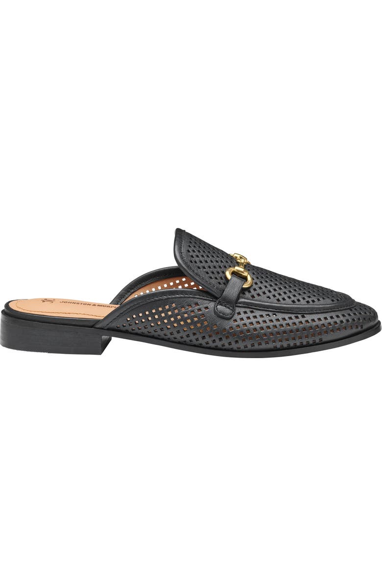 Johnston & Murphy Ali Perforated Bit Mule, Alternate, color, Black Glove Leather