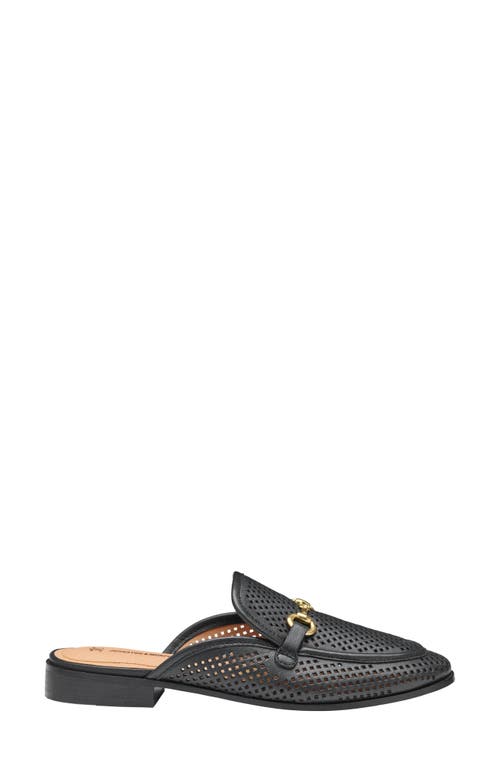 Johnston & Murphy Ali Perforated Bit Mule In Black Glove Leather