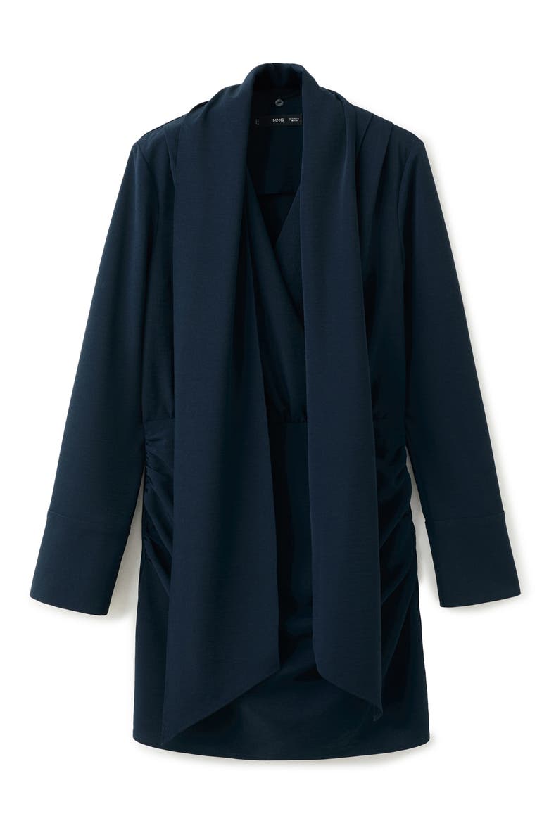 Foulard Drape Long Sleeve Dress, Alternate, color, NAVY