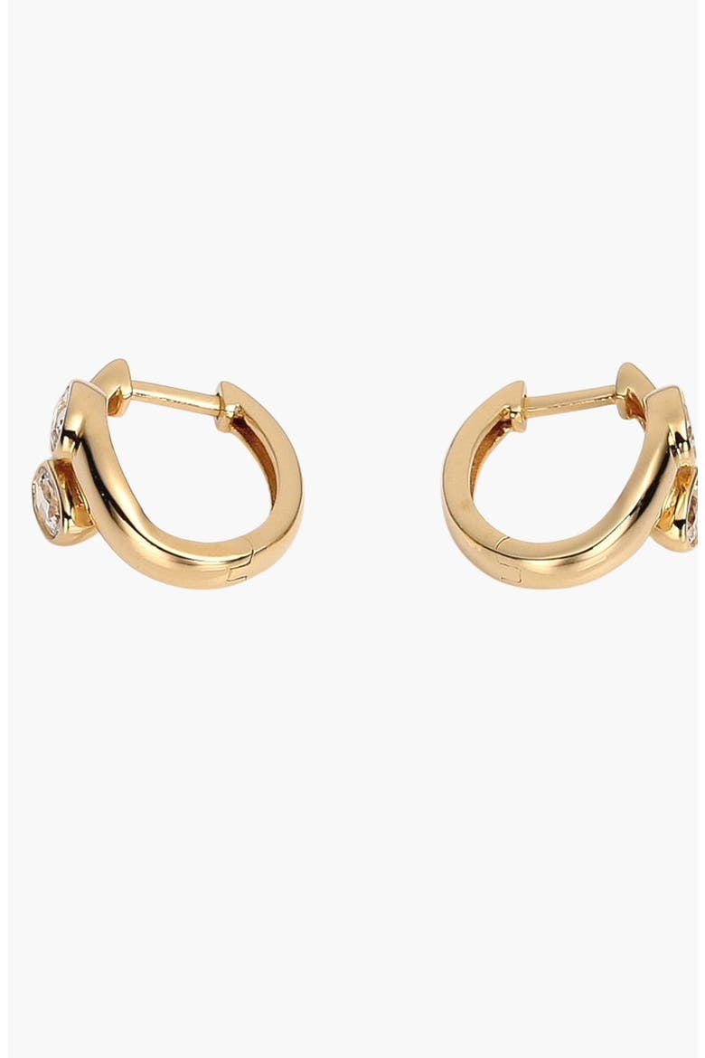 Lab Grown White Sapphire Ellipse Earrings, Alternate, color, Yellow Gold Vermeil