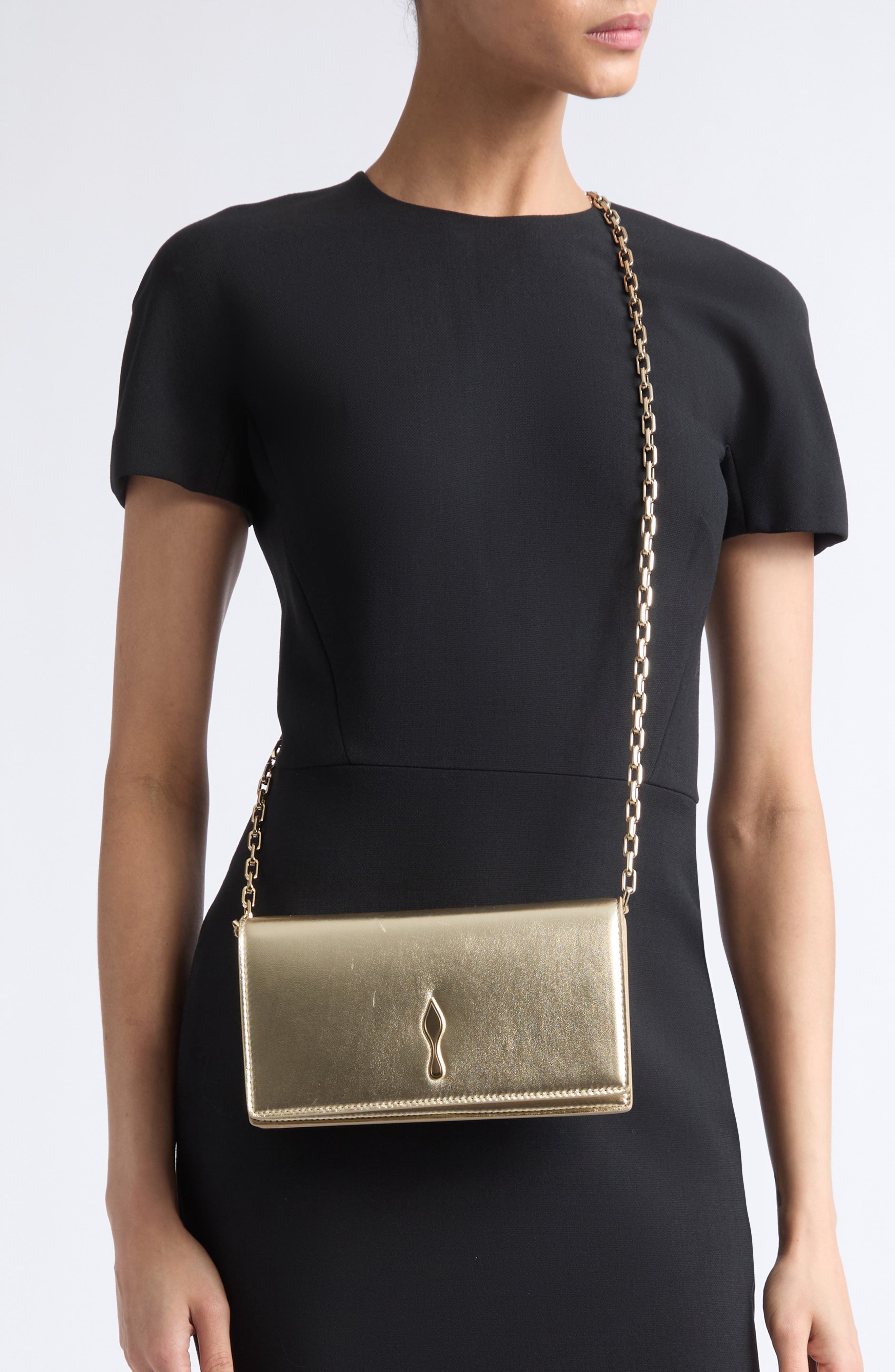 Bettina Metallic Leather Clutch, Alternate, color, PL12 PLATINE/ GOLD