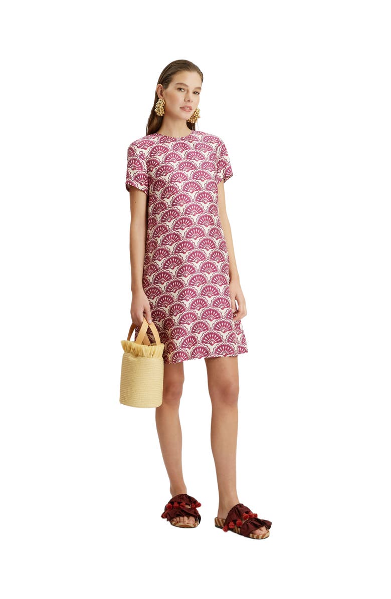 La DoubleJ Mini Swing Dress Fans Purple, Main, color, 