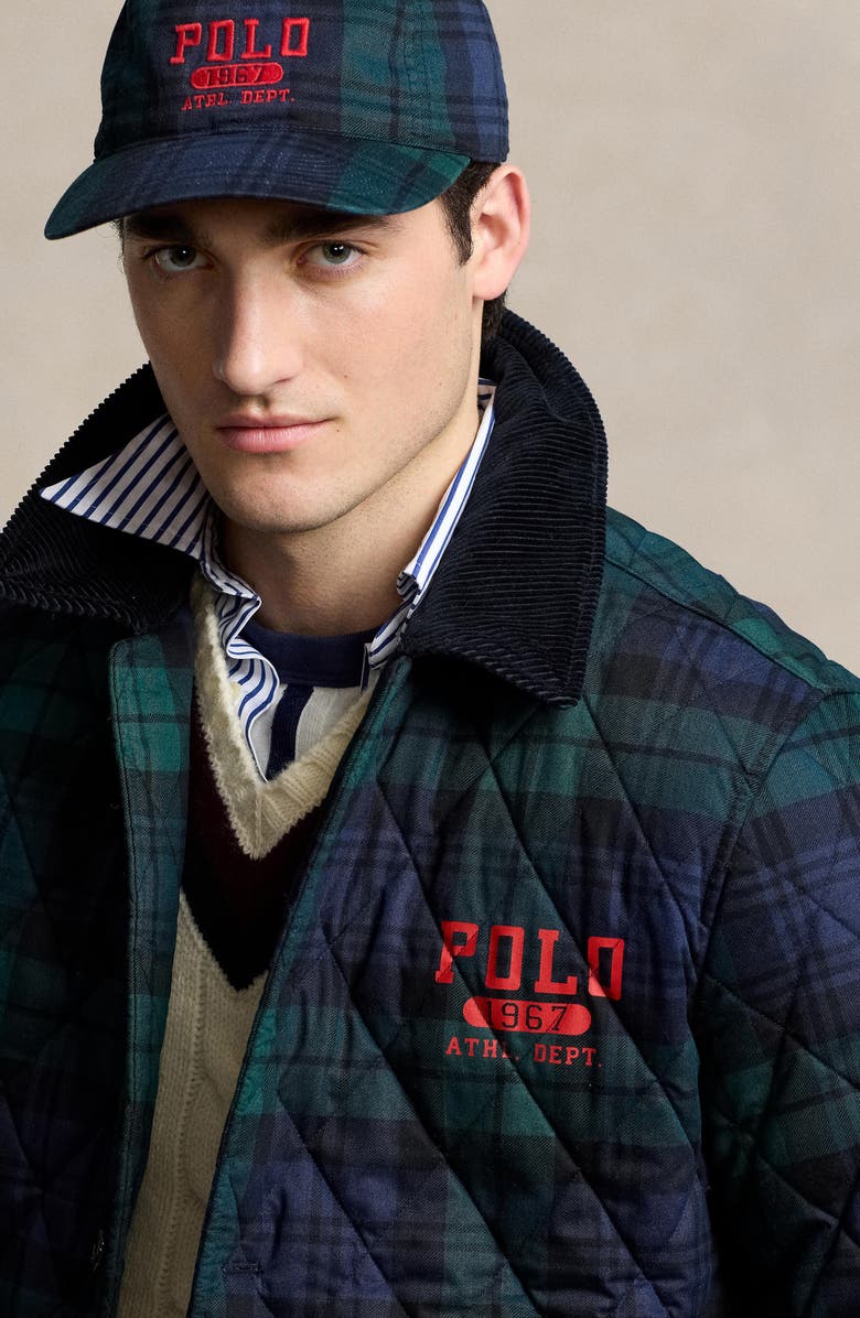 Polo Ralph Lauren Plaid Cotton Quilted Barn Jacket, Alternate, color, 