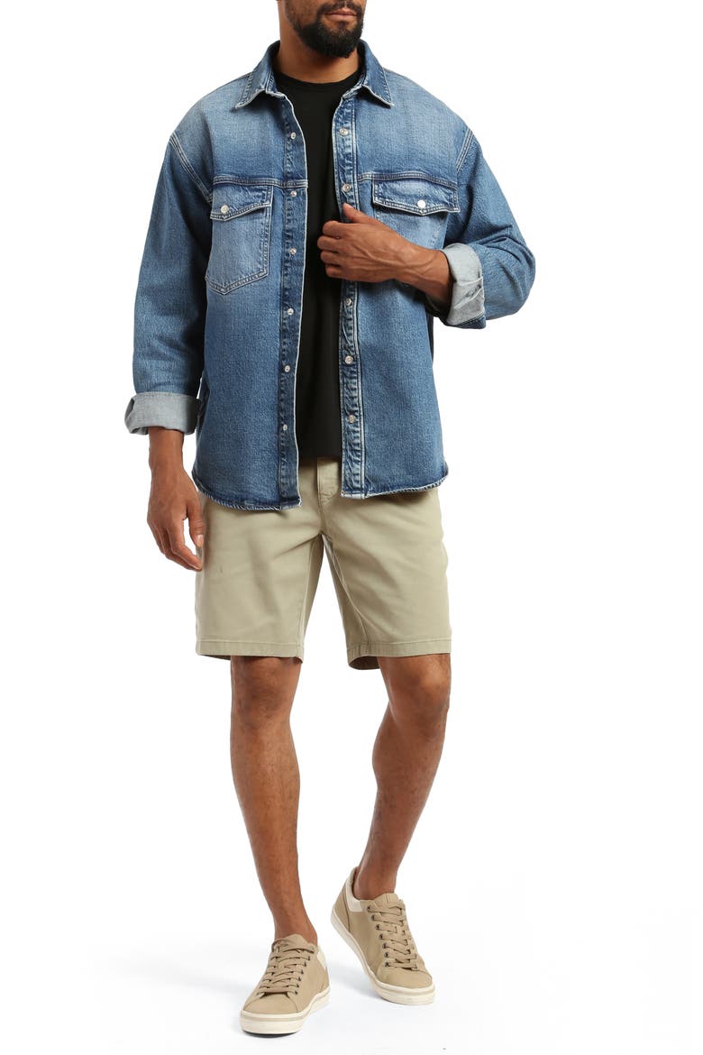 Noah Stretch Twill Flat Front Chino Shorts, Alternate, color, SEA GRASS LUXE TWILL