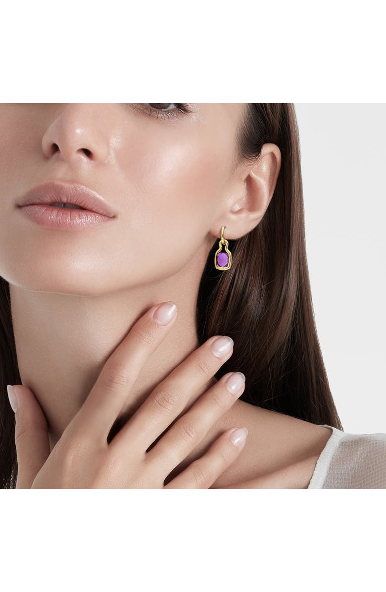 DELMAR Amethyst Charm Drop Earrings, Alternate, color, Purple