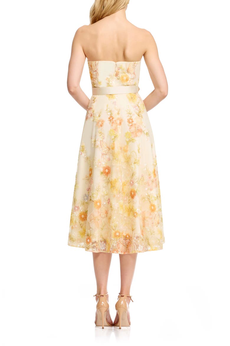Mabel Strapless Floral Party Dress, Alternate, color, IVORY MULTI