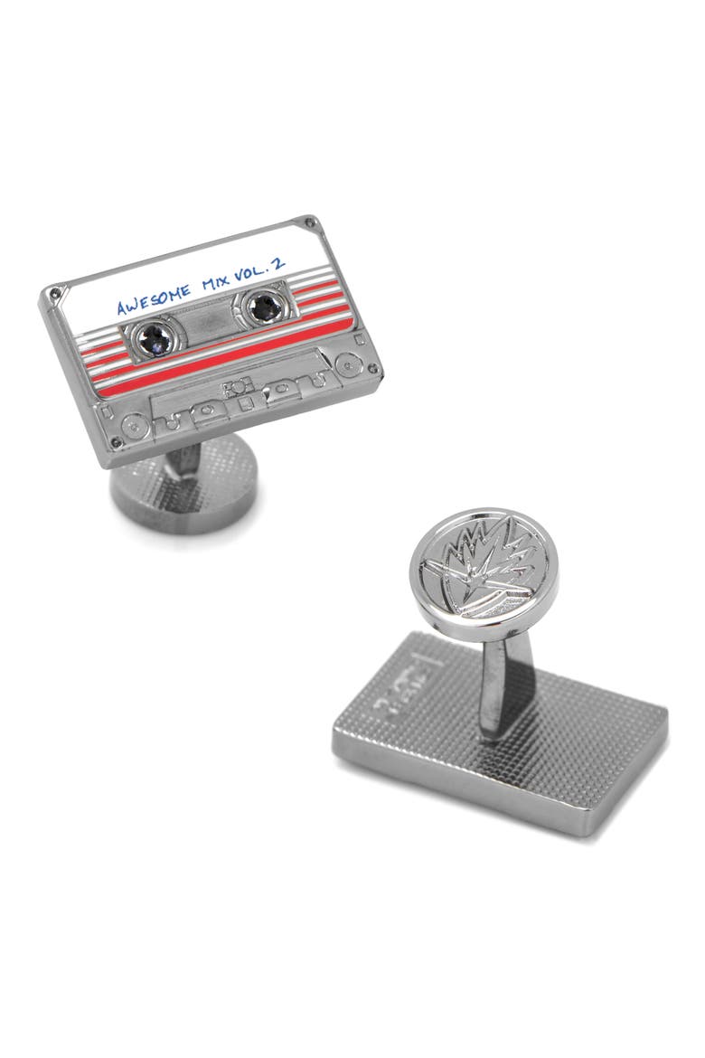 Marvel Mix Tape Cuff Links, Alternate, color, GRAY