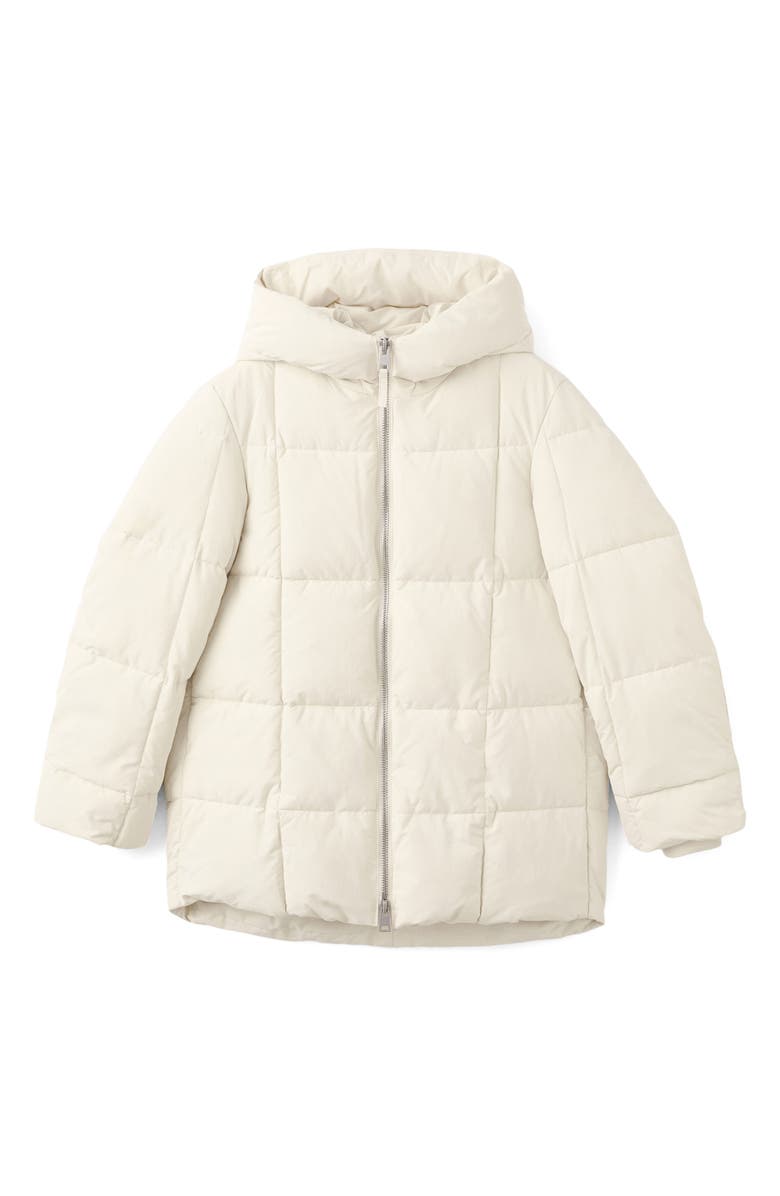 MANGO Quilted Hooded Puffer Coat, Alternate, color, Vanilla