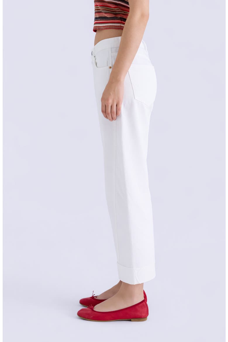 Kacey Cuffed Mid Rise Boyfriend Jeans, Alternate, color, OPTIC WHITE