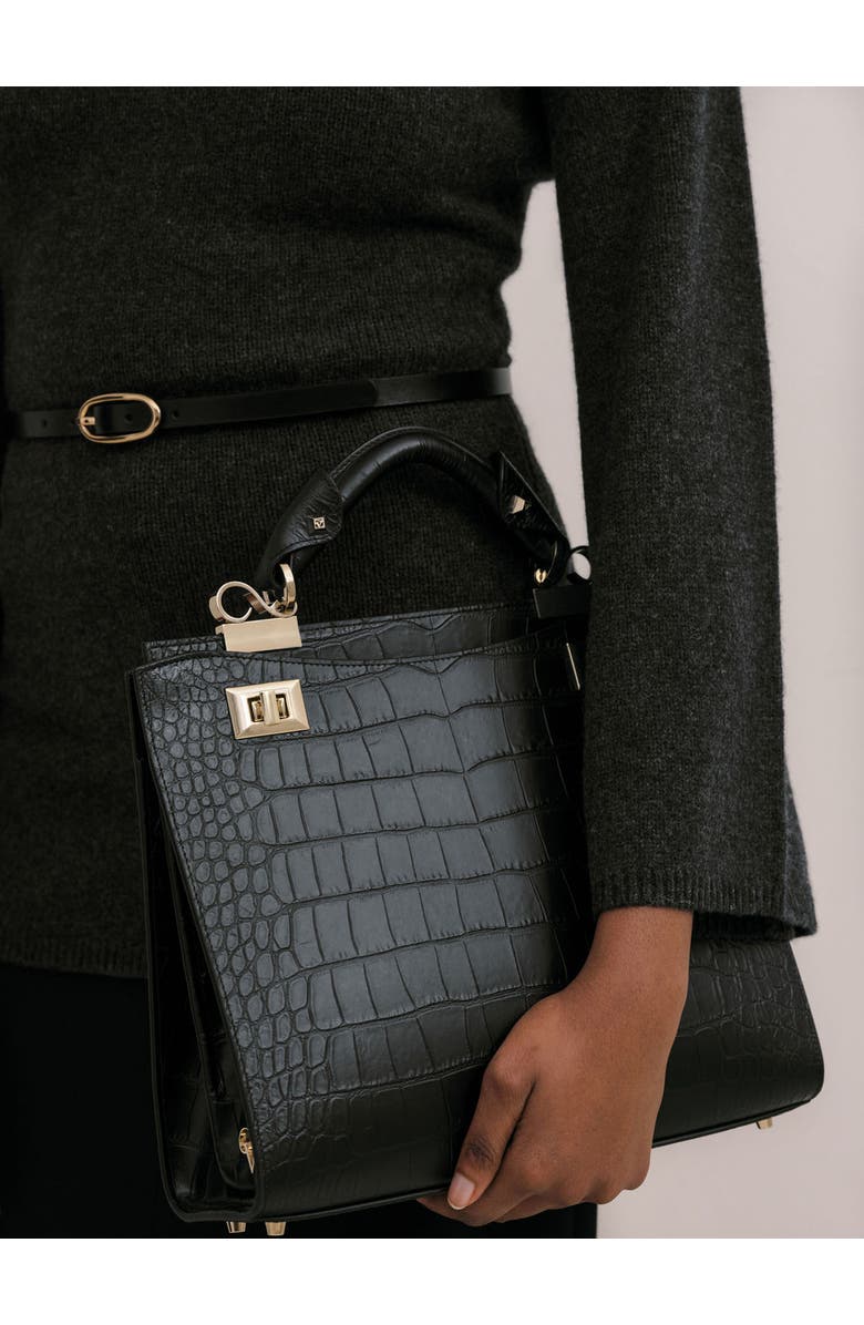 VIE LORIE Veronika Top Handle Bag, Alternate, color, Onyx