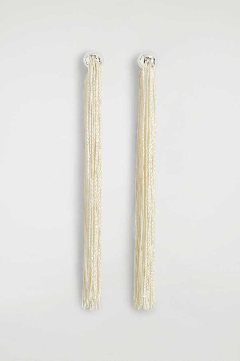 Fringed Earrings, Alternate, color, YELLOW / SILVER