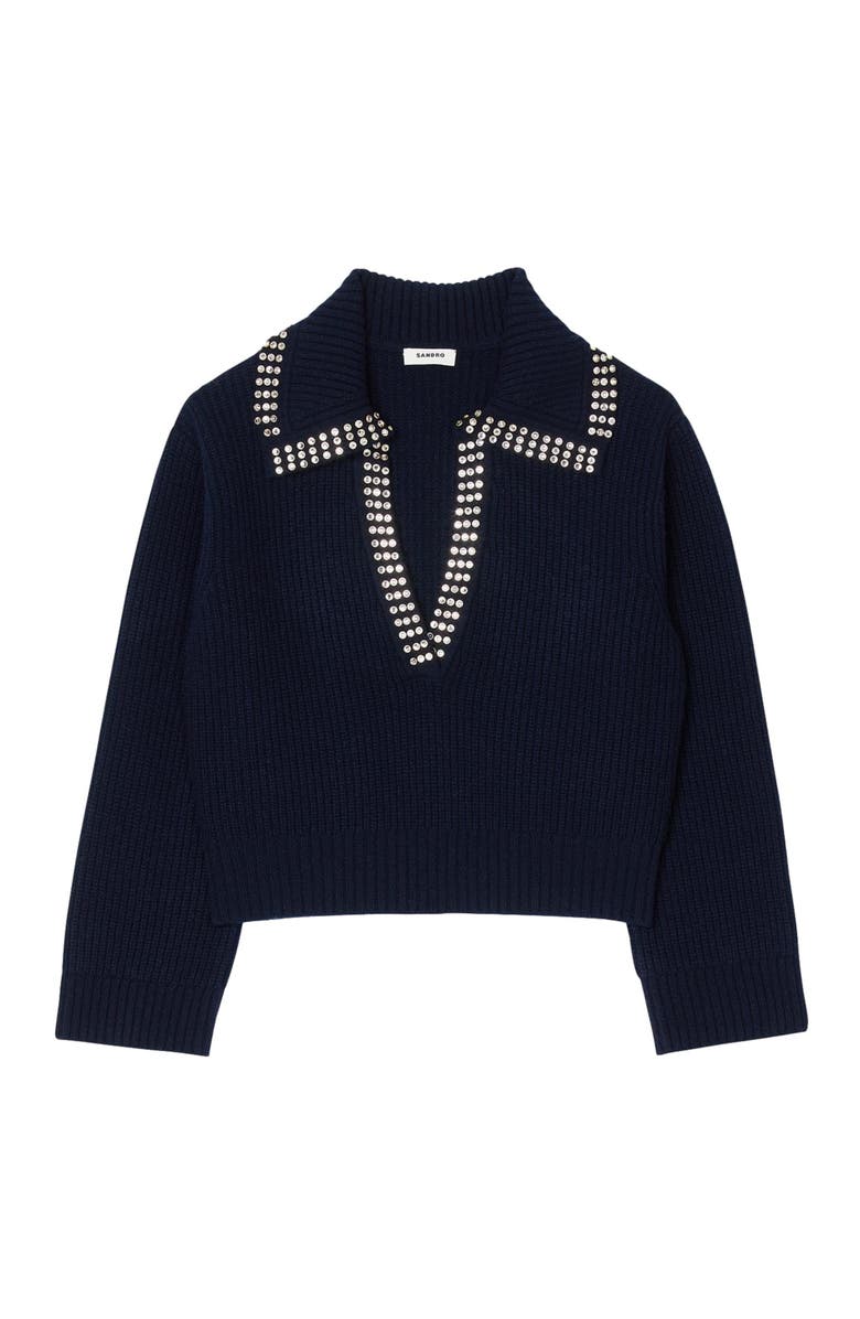 SANDRO Sailor-neck sweater, Alternate, color, 