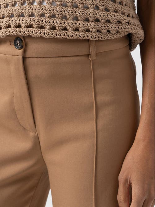 Saint + Sofia Cambridge Tailored Wide Leg Pant In Brown