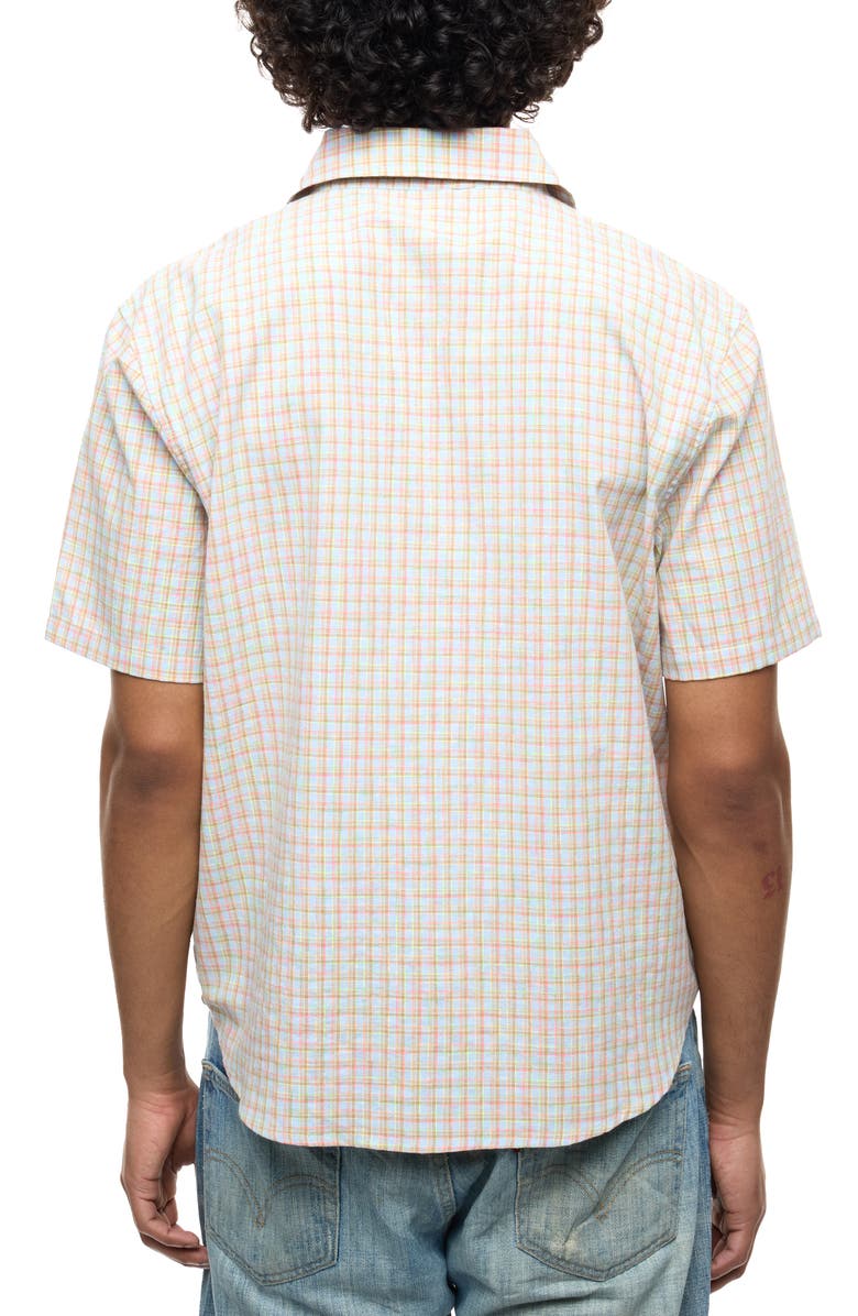 Round Two Als Check Short Sleeve Button-Up Shirt, Alternate, color, Red Multi