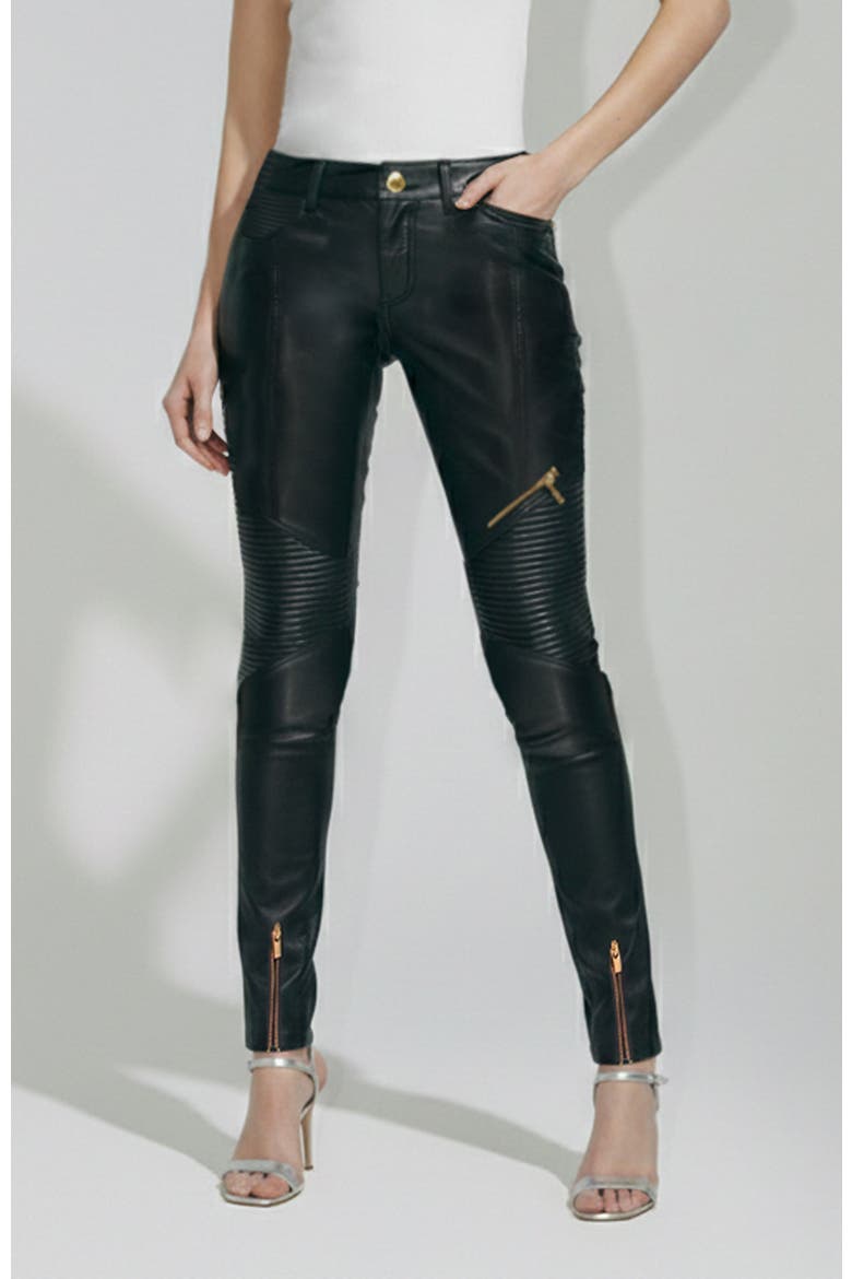 Sam Stretch Leather Pants, Main, color, Black
