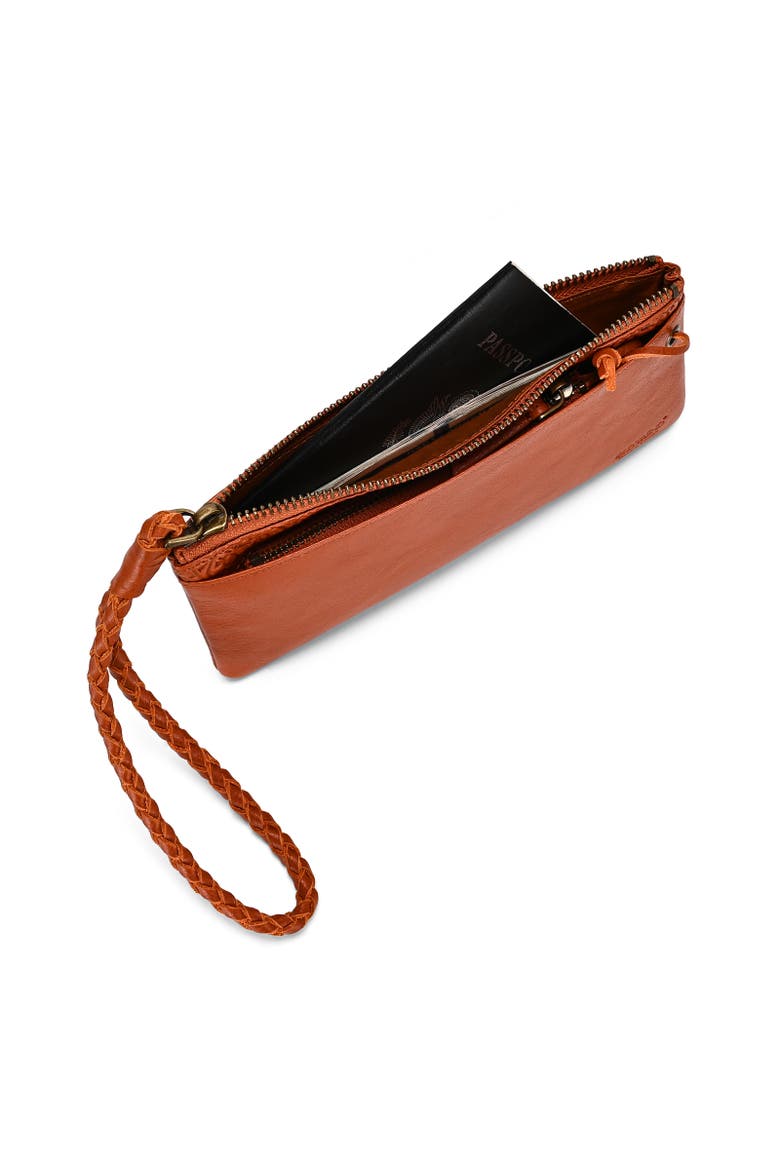 Marigold Genuine Leather Modular RFID Zip Wallet, Alternate, color, Cognac