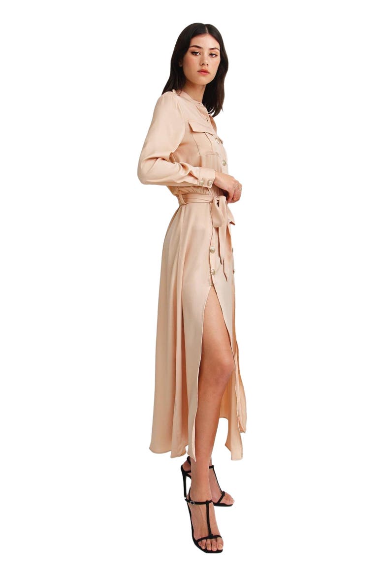 Lover To Lover Maxi Shirt Dress, Alternate, color, Champagne