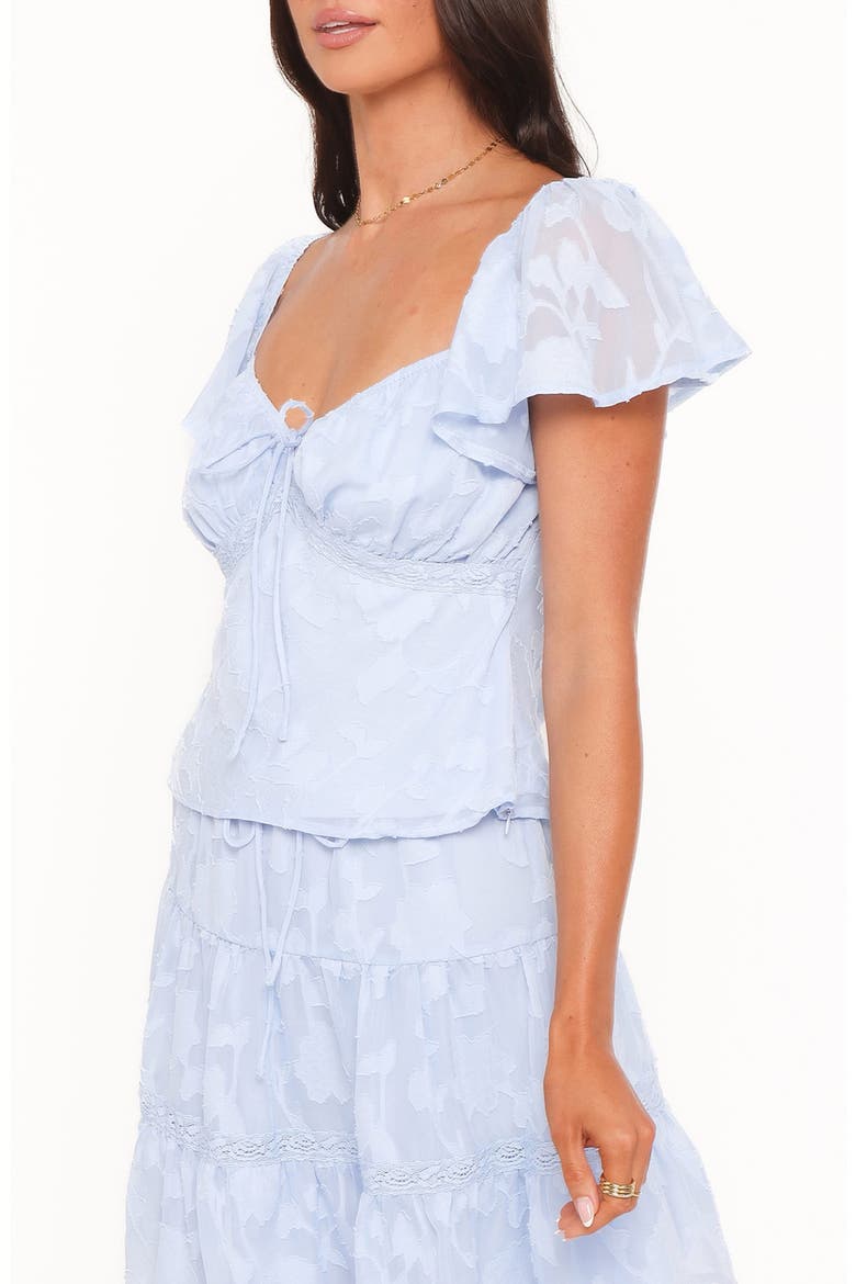 Clodagh Textured Tiered Miniskirt, Alternate, color, POWDER BLUE