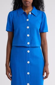 Love By Design Abby Button Front Short Sleeve Top