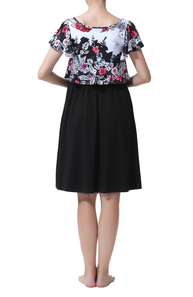 Kimi and Kai Gini Maternity Nightgown, Alternate, color, Black Multi