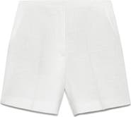 MANGO Straight Fit Linen Shorts
