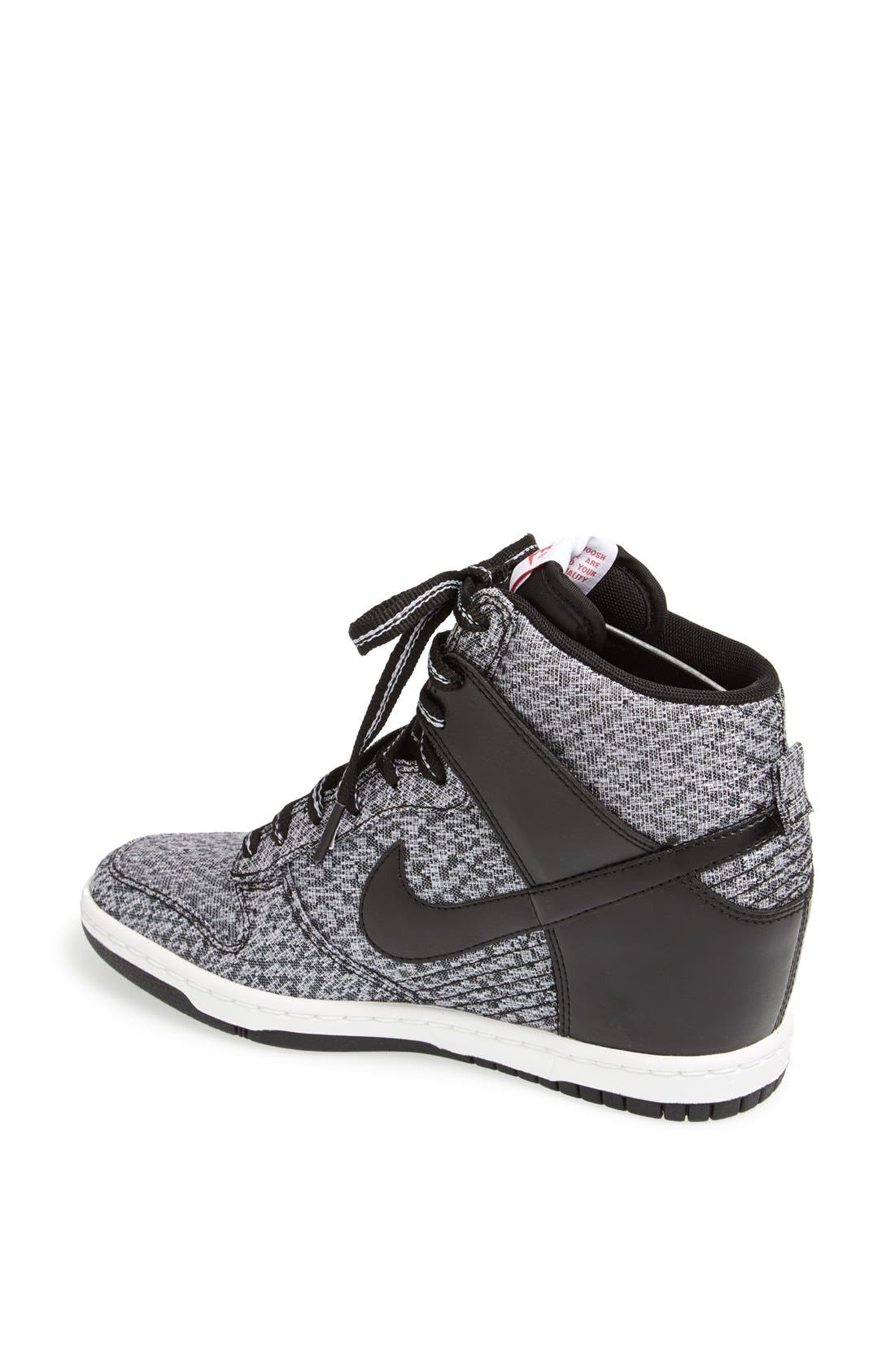 'Dunk Sky Hi' Wedge Sneaker, Alternate, color, BLACK/ GREY/ LEGION RED