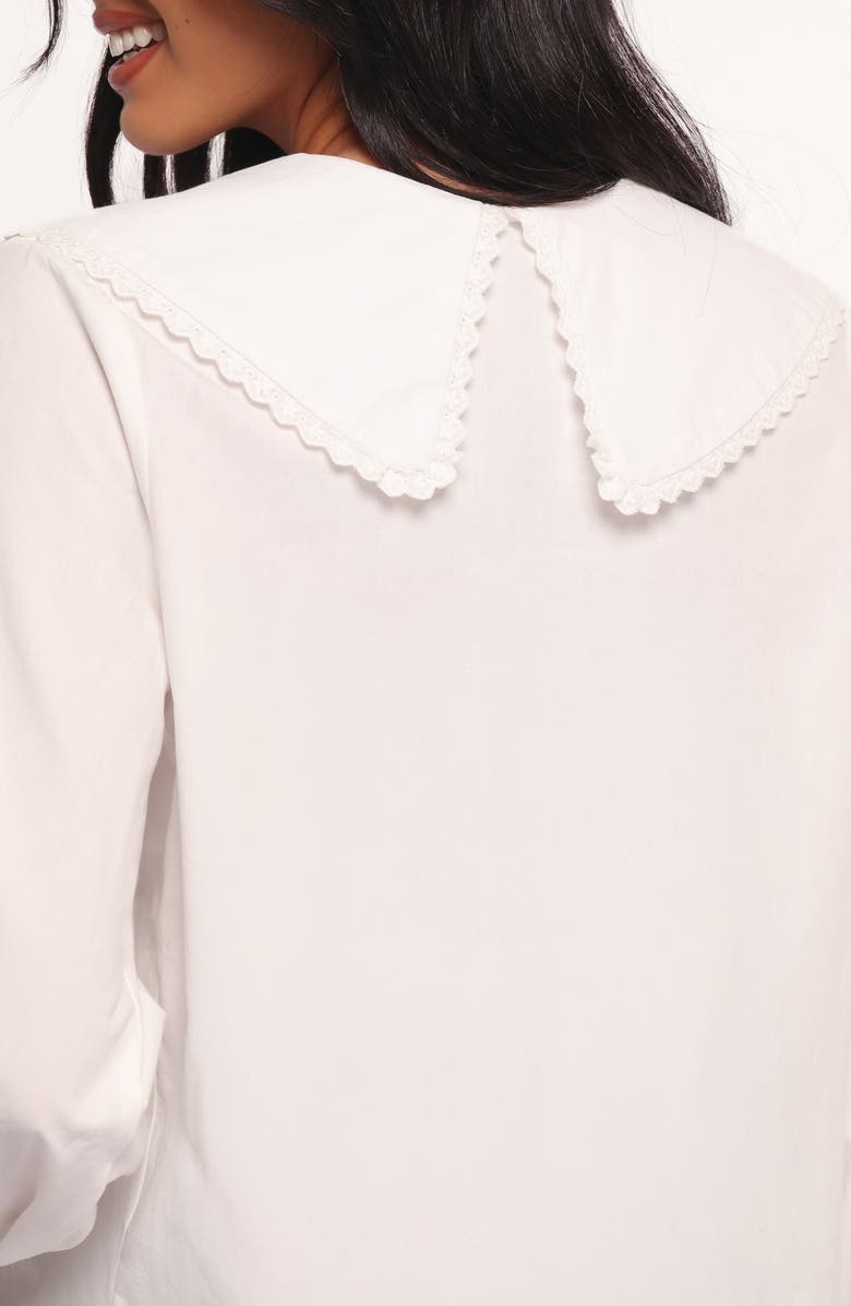 Petal & Pup Kenna Collared Cotton Poplin Top, Alternate, color, White
