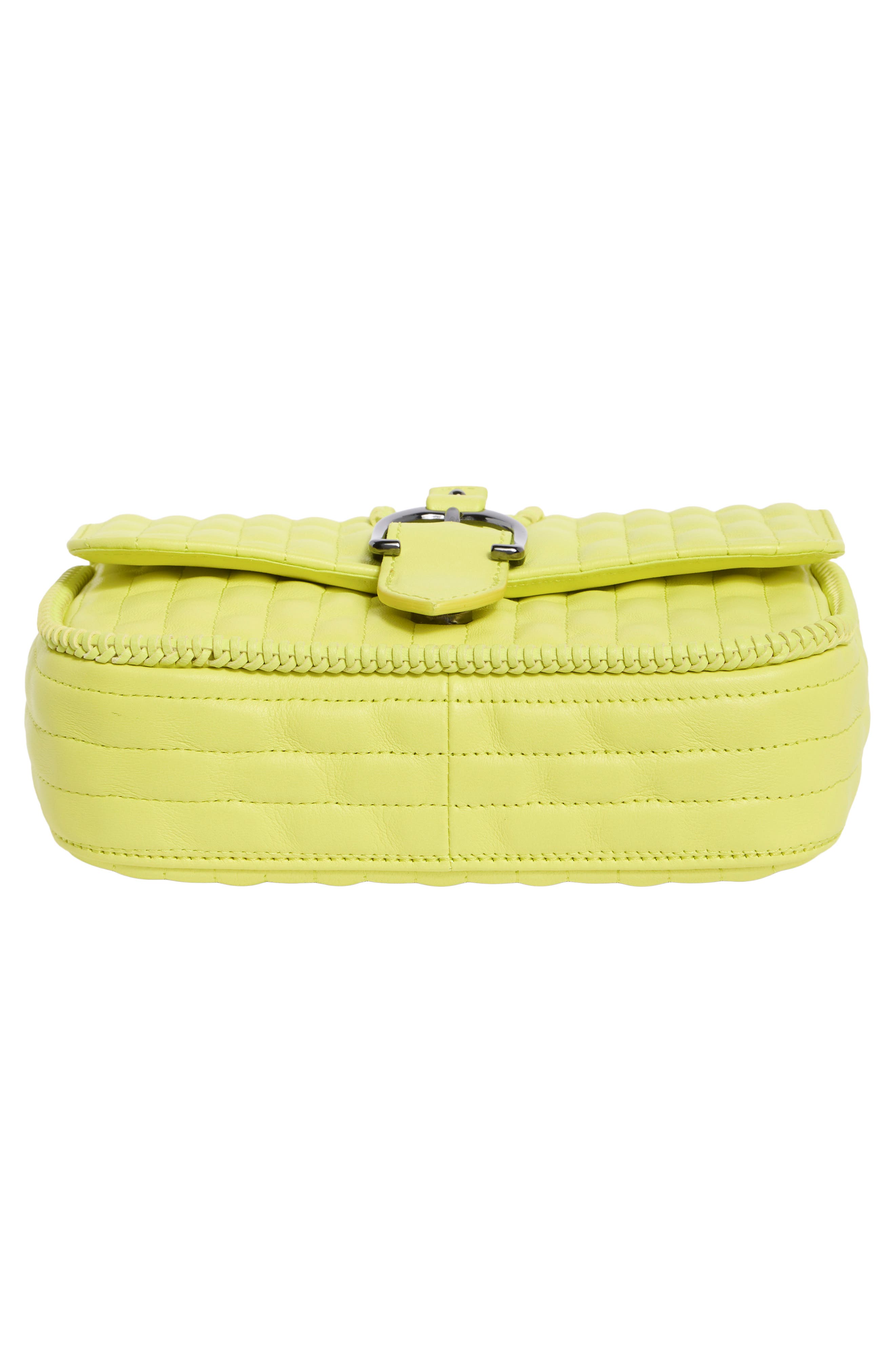 Extra Small Quilted Leather Crossbody Bag, Alternate, color, NEON YLW