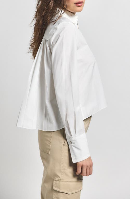 Derek Lam 10 Crosby Aria Pleated-back Cropped Shirt