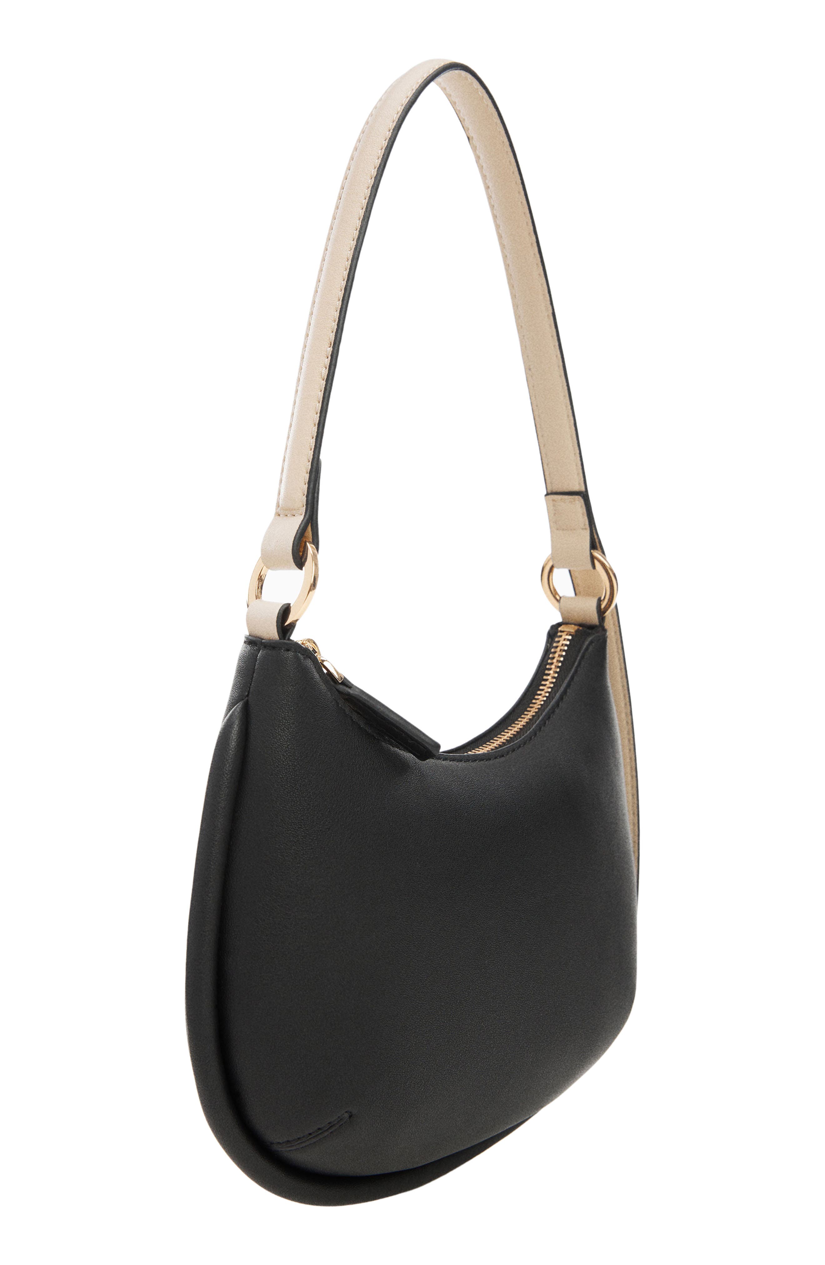 MANGO Faux Leather Hobo Bag, Alternate, color, 