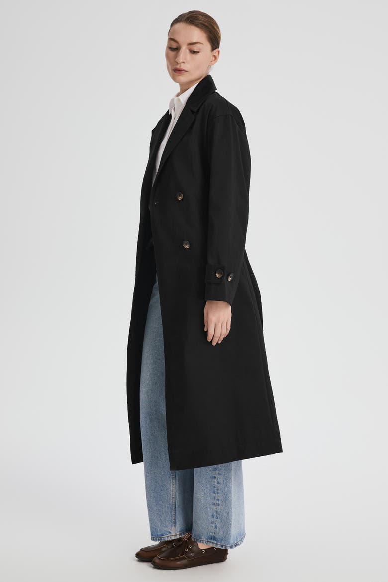 Maxi Oversized Trench Coat, Alternate, color, Black