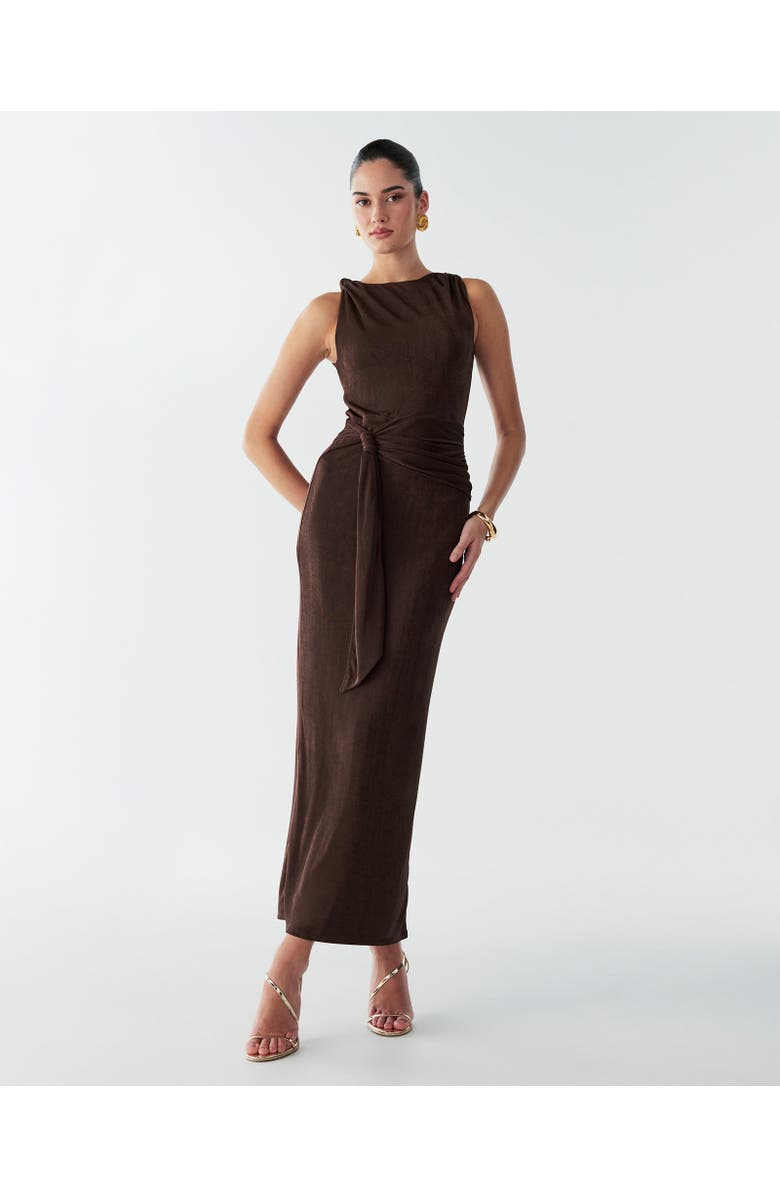 BWLDR Arnah Maxi Dress, Main, color, Chocolate