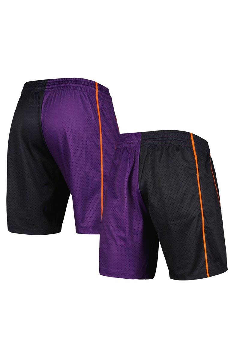 Mitchell & Ness Men's Mitchell & Ness Black/Purple Phoenix Suns Hardwood Classics 2001 Split Swingman Shorts, Main, color, Black