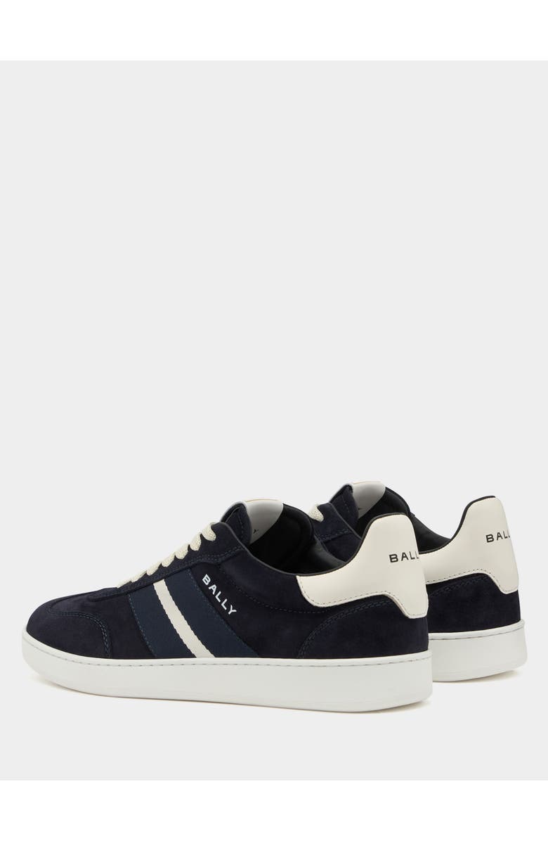 Bally Retro Crest Sneaker in Calf Suede, Alternate, color, Blue
