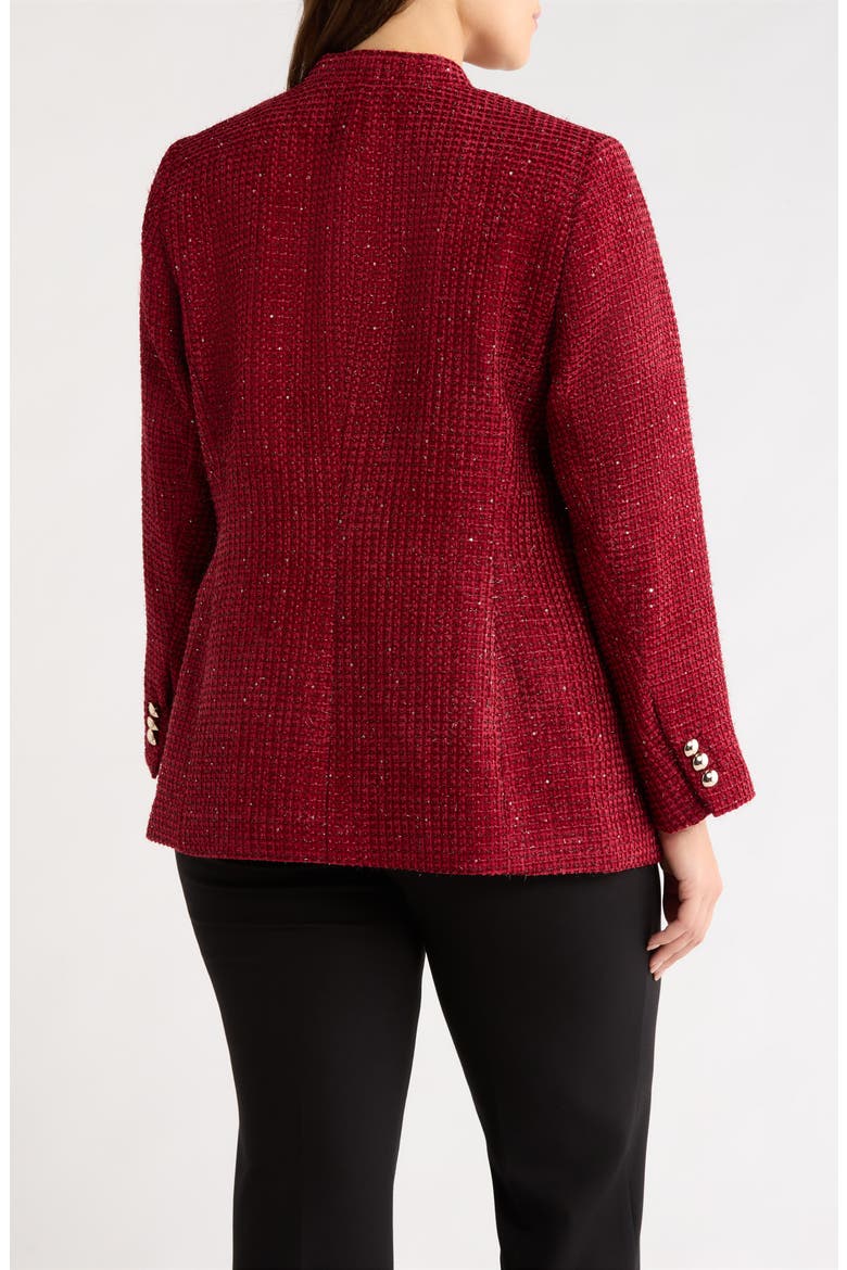 Sequin Faux Double Breasted Jacket, Alternate, color, TITIAN RED