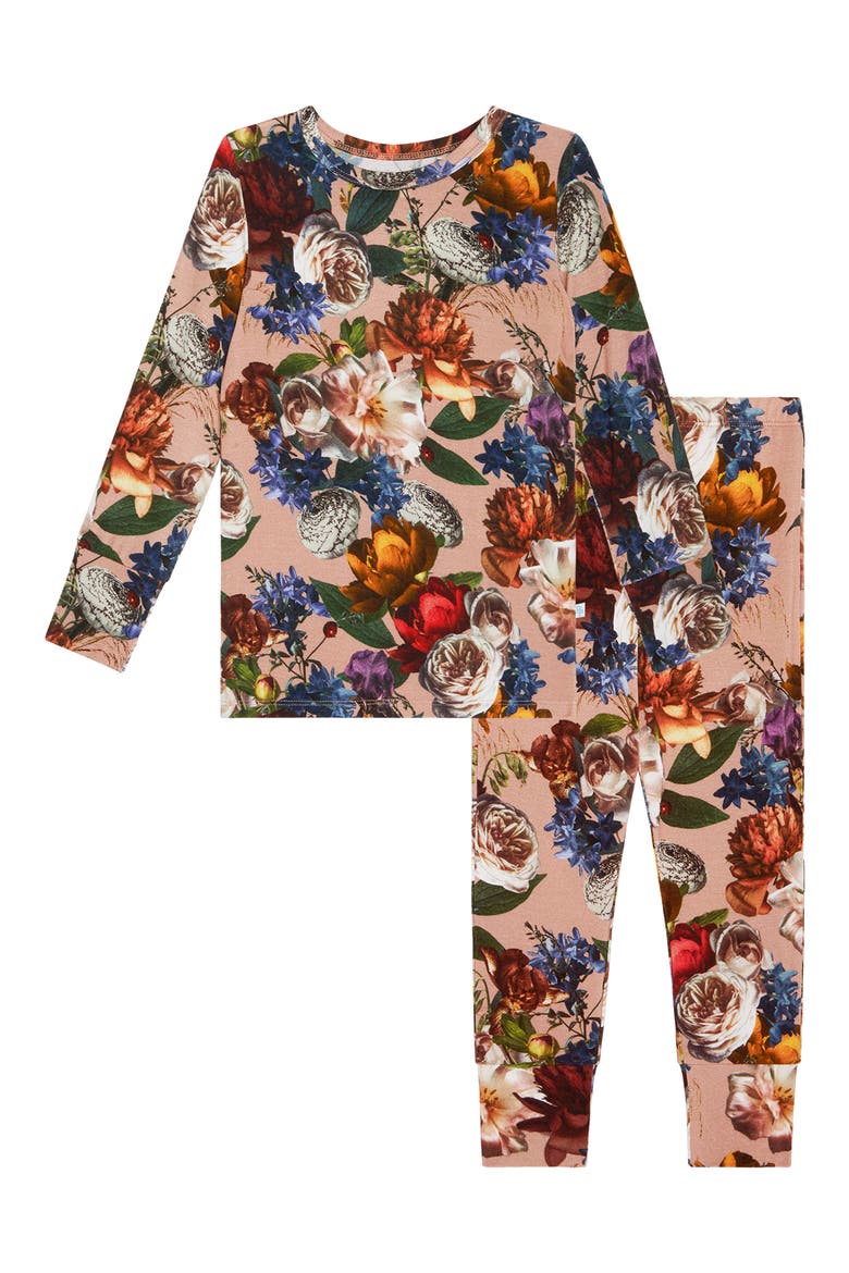 Kids' Phoebe Fitted Two-Piece Pajamas (Nordstrom Exclusive), Main, color, OPEN PINK