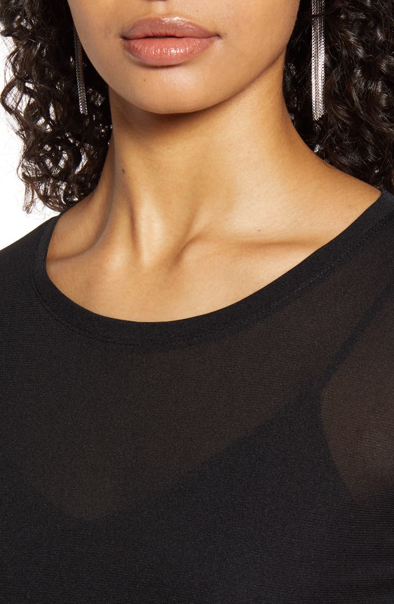 Halogen<sup>®</sup> Mesh Short Sleeve Crewneck Top, Alternate, color, 