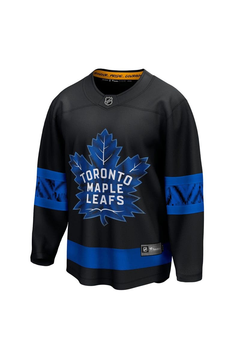 FANATICS Men's Fanatics Branded Black Toronto Maple Leafs Alternate Premier Breakaway Reversible Blank Jersey, Alternate, color, 