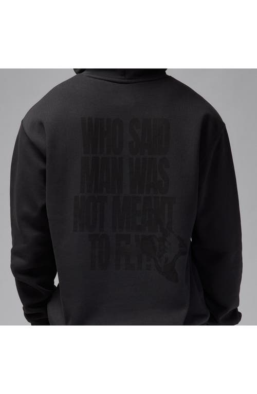 Shop Jordan Brooklyn Fleece Hoodie In Off Noir/gym Red