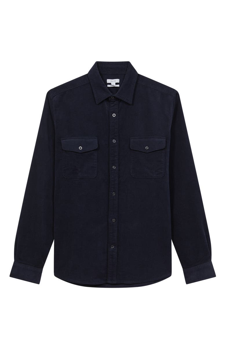 Reiss Cialini Cotton Stretch Twill Button-Up Shirt, Alternate, color,