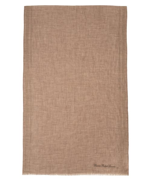 Ralph Lauren Lauren Yarn Dye Wrap With Lurex In Brown