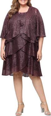 SL FASHIONS Tiered Ruffle Dress with Jacket