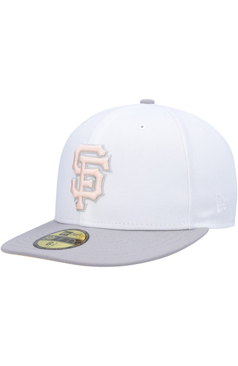 New Era Men's New Era White/Gray San Francisco Giants 2002 World Series Side Patch Undervisor 59FIFTY Fitted Hat, Alternate, color, White