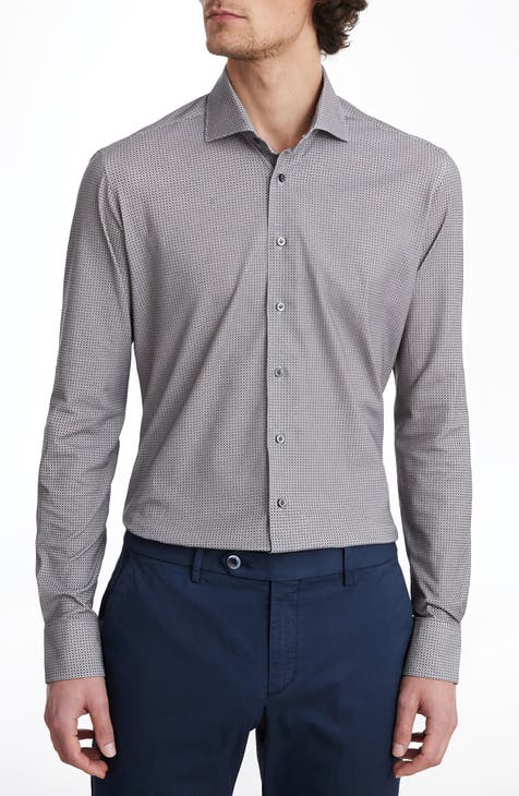 Mens jersey knit button down shirt best sale