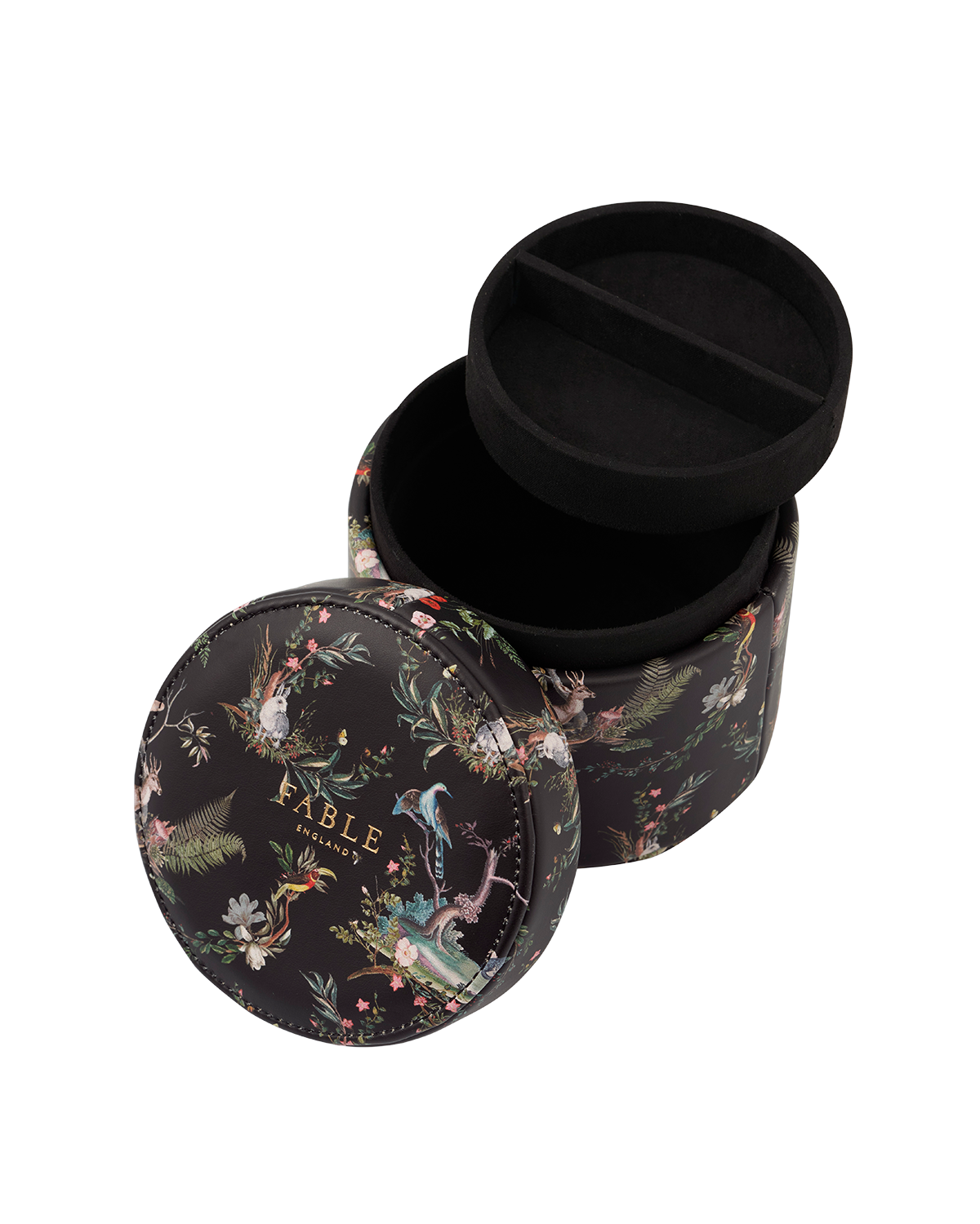 Fable England Round Lidded Jewellery Box, Alternate, color, Black